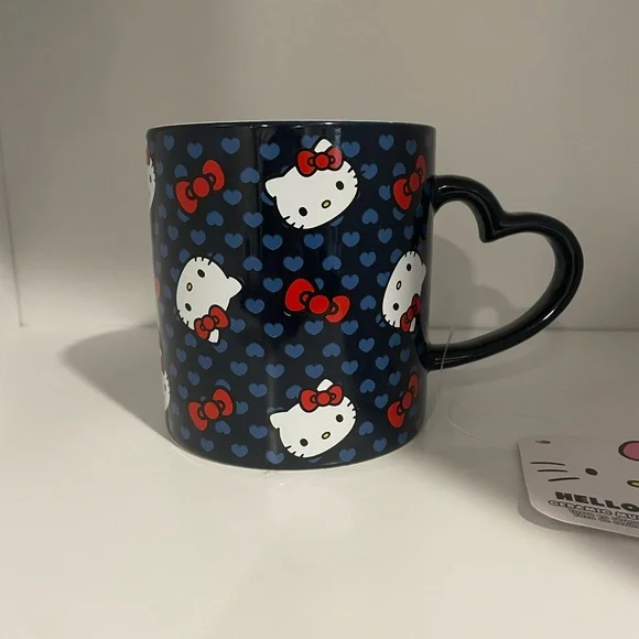Hello Kitty Navy Heart Mug with Red Accents - Picture 1 of 1